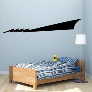 Black racing vehicle pinstripe vinyl wall decal, long side graphic