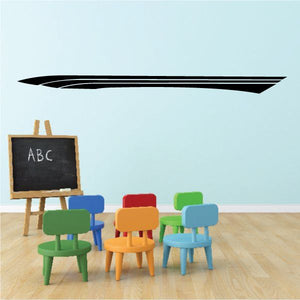 Racing pinstripe vinyl decal, black speed stripe swoosh