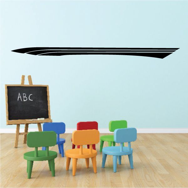 Racing pinstripe vinyl decal, black speed stripe swoosh