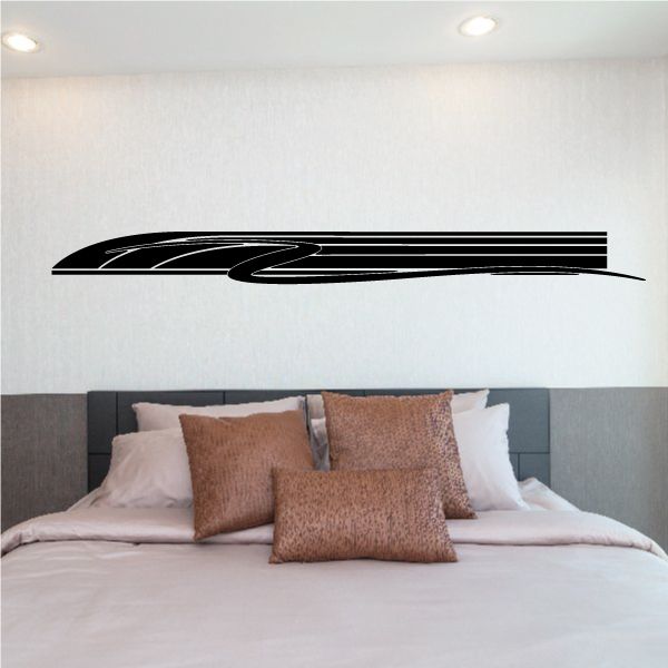 Racing pinstripe vinyl decal with black speed stripe graphic