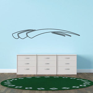 Racing vehicle pinstripe vinyl decal with green and white strip pattern