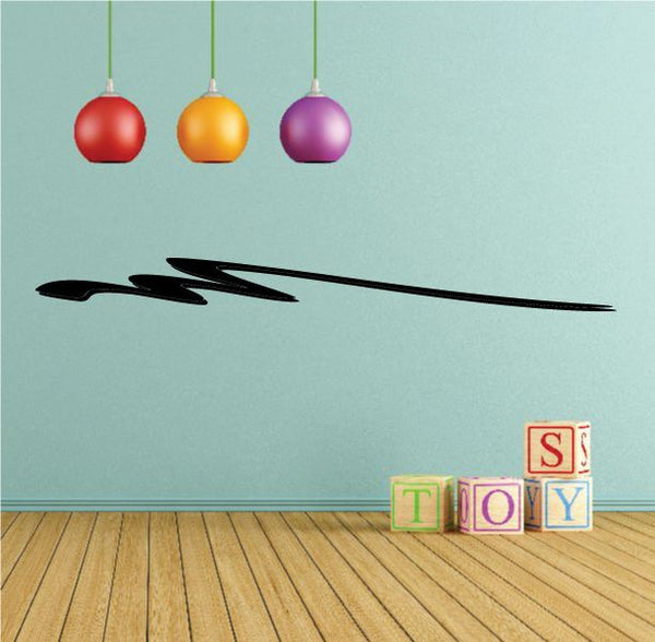 Racing pinstripe vinyl decal with black vehicle stripe swoosh
