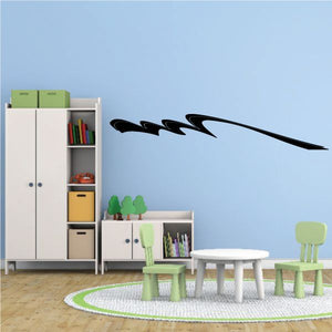 Black racing vehicle pinstripe vinyl decal with sleek swoosh design