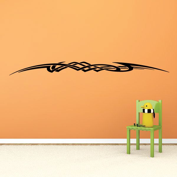 Racing pinstripe vinyl decal with curved black and checkered graphic