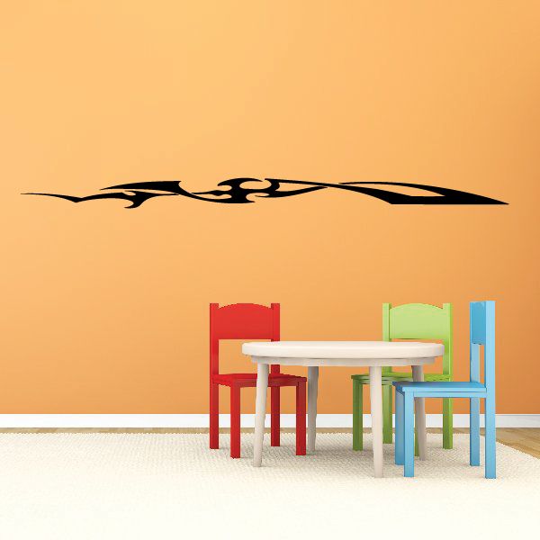 Racing pinstripe vinyl decal with black flame stripe design