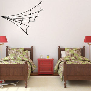 Racing vehicle pinstripe vinyl decal with wing-shaped web design, black