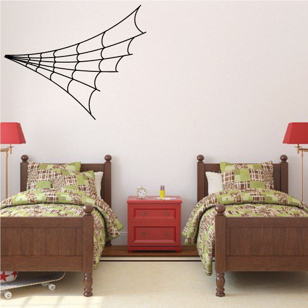 Racing vehicle pinstripe vinyl decal with wing-shaped web design, black