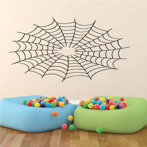 Spiderweb vinyl wall decal with black pinstripe-style lines, webburst pattern
