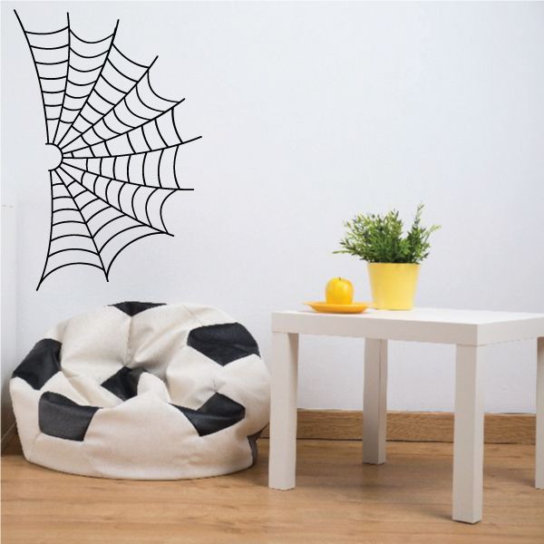 Black pinstripe racing spiderweb vinyl decal with circular center