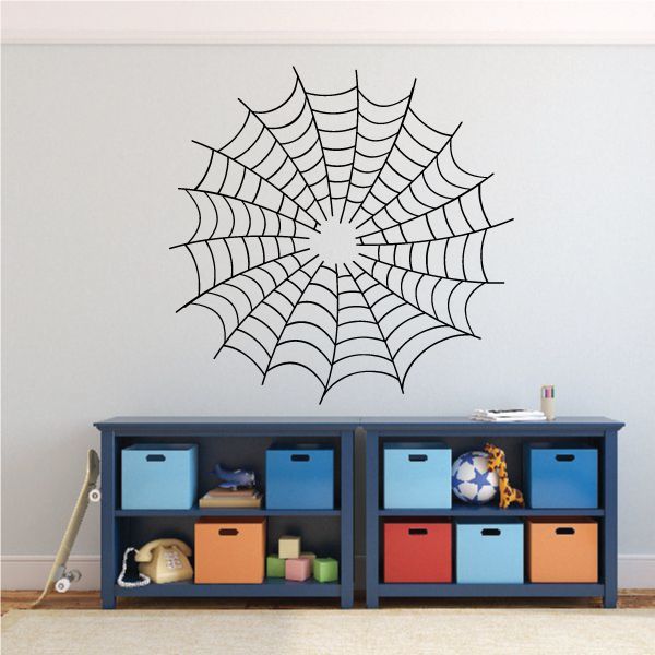 Racing vehicle pinstripe vinyl decal with black spiderweb line pattern