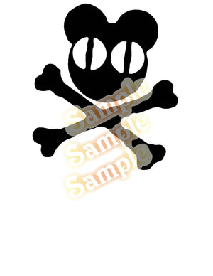 Black skull and crossbones decal