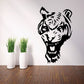 Tiger head decal sticker in black with roaring face design