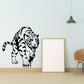 Black and white tiger face wall decal with bold line art