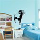 Ram strolling wall decal with black standing ram silhouette