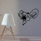 Ram head yelling decal, black outline on wall