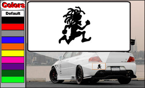 Rastaman reggae decal with a black dancing Rastaman figure