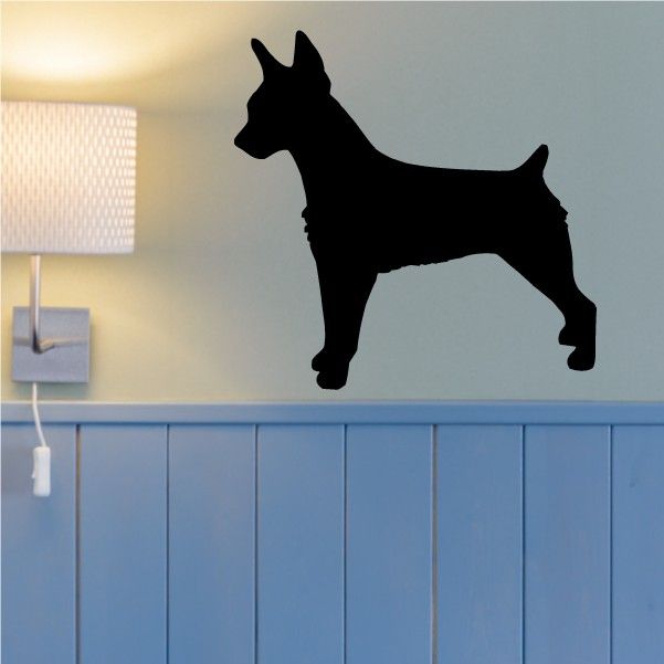 Black rat terrier silhouette decal for wall
