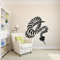 Snake skeleton wall decal, black spiral coiled design with fangs