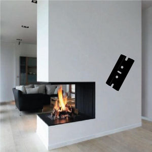 Razorblade decal, black razorblade shape wall sticker