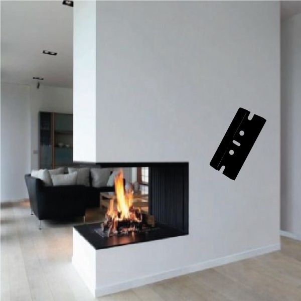 Razorblade decal, black razorblade shape wall sticker
