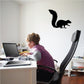 Black reaching squirrel wall decal