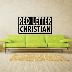 Wall decal with bold text reading "RED LETTER CHRISTIAN"
