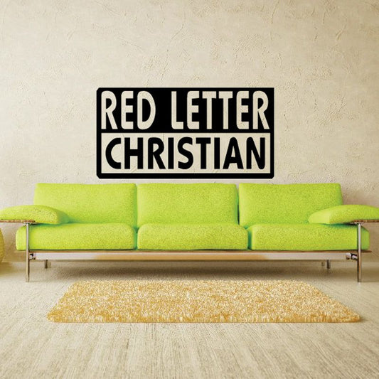 Image of Red letter Christian Text Decal