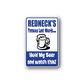 Rectangular vinyl sticker with redneck quote and beer mug icon