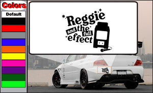 Reggie and the Full Effect mic decal with logo text and black microphone icon