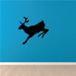 Black reindeer landing wall decal silhouette with antlers