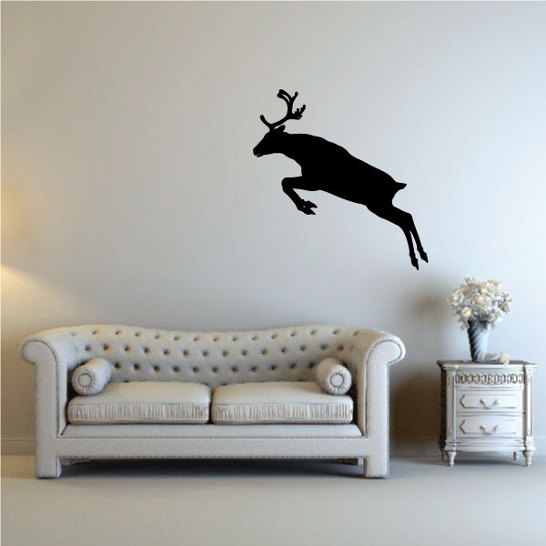 Image of Reindeer Leaping Over Decal