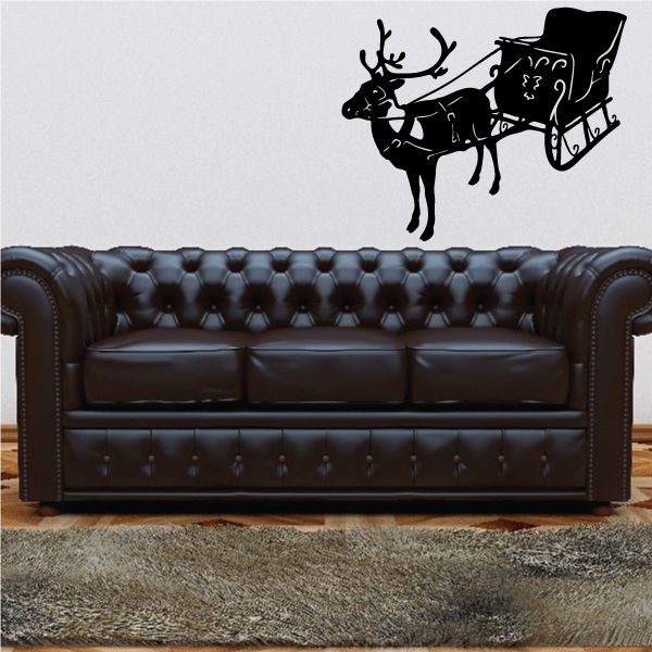 Image of Reindeer Santa's Sleigh Decal