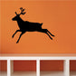 Leaping reindeer decal, black silhouette