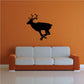 Sprinting reindeer decal, black silhouette