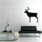 Black reindeer stag wall decal silhouette with antlers