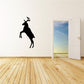 Reindeer standing on hind legs decal, black silhouette