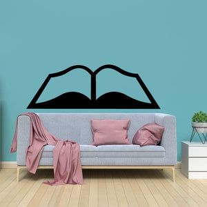 Religious book decal: black open-book wall sticker icon