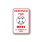 Reserved for firefighter only sticker with red text and fire helmet icon