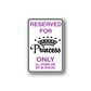 Princess wall decal with “RESERVED FOR” and “ONLY” purple text plus crown