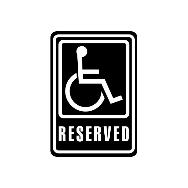 Reserved accessibility sign vinyl decal sticker with wheelchair icon