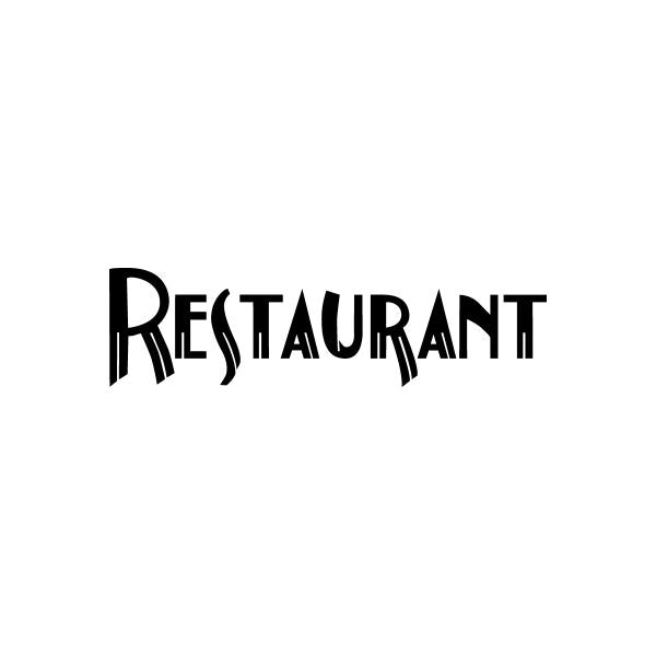Restaurant vinyl decal sticker, black stylized text