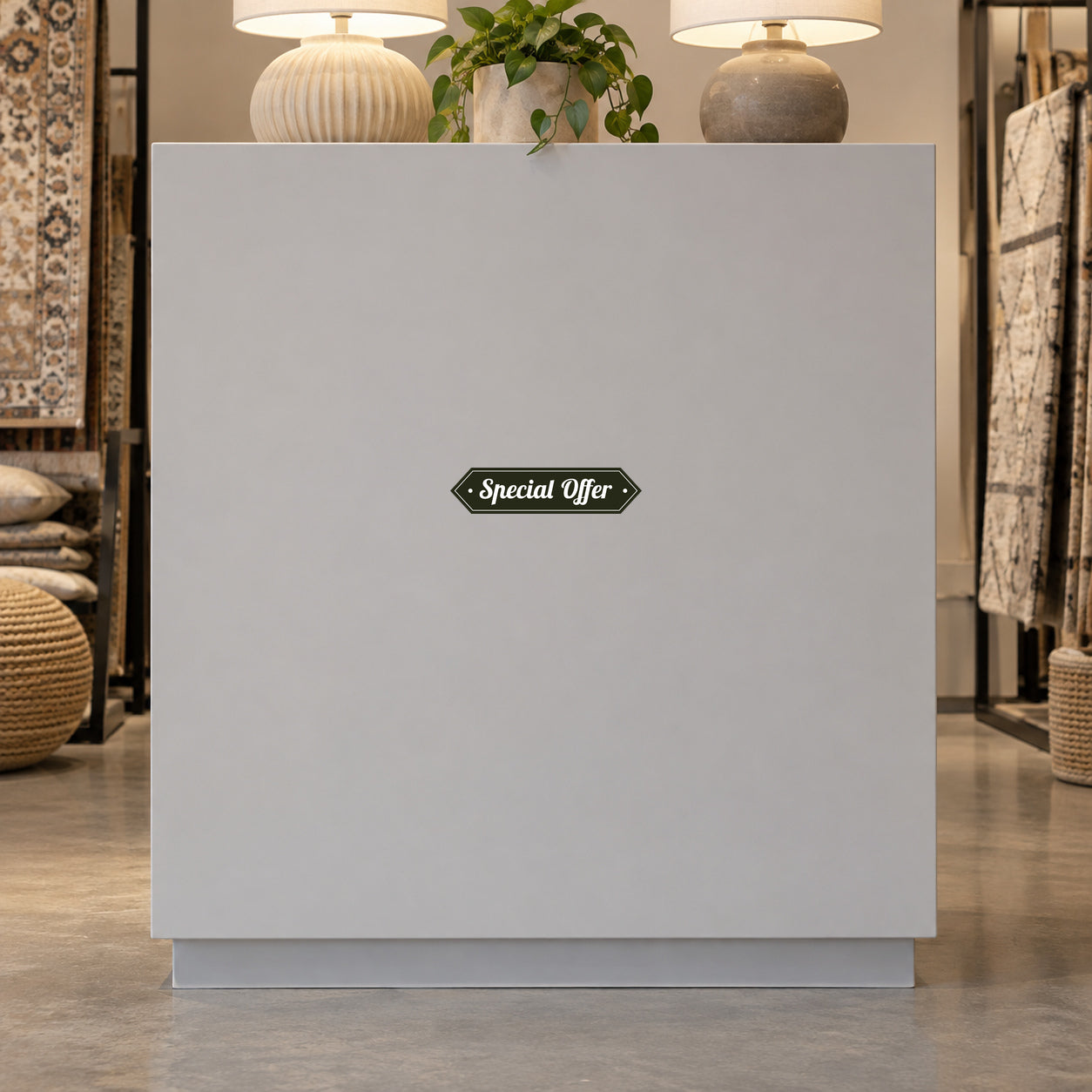 Square retail discount sign sticker with Special Offer label