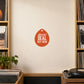Special Deal Buy Now Retail Discount Sign Sticker applied in A blank smooth matte ivory sale display panel inside a record shop, vinyl sleeves and turntable only extreme edges, frontal photo.