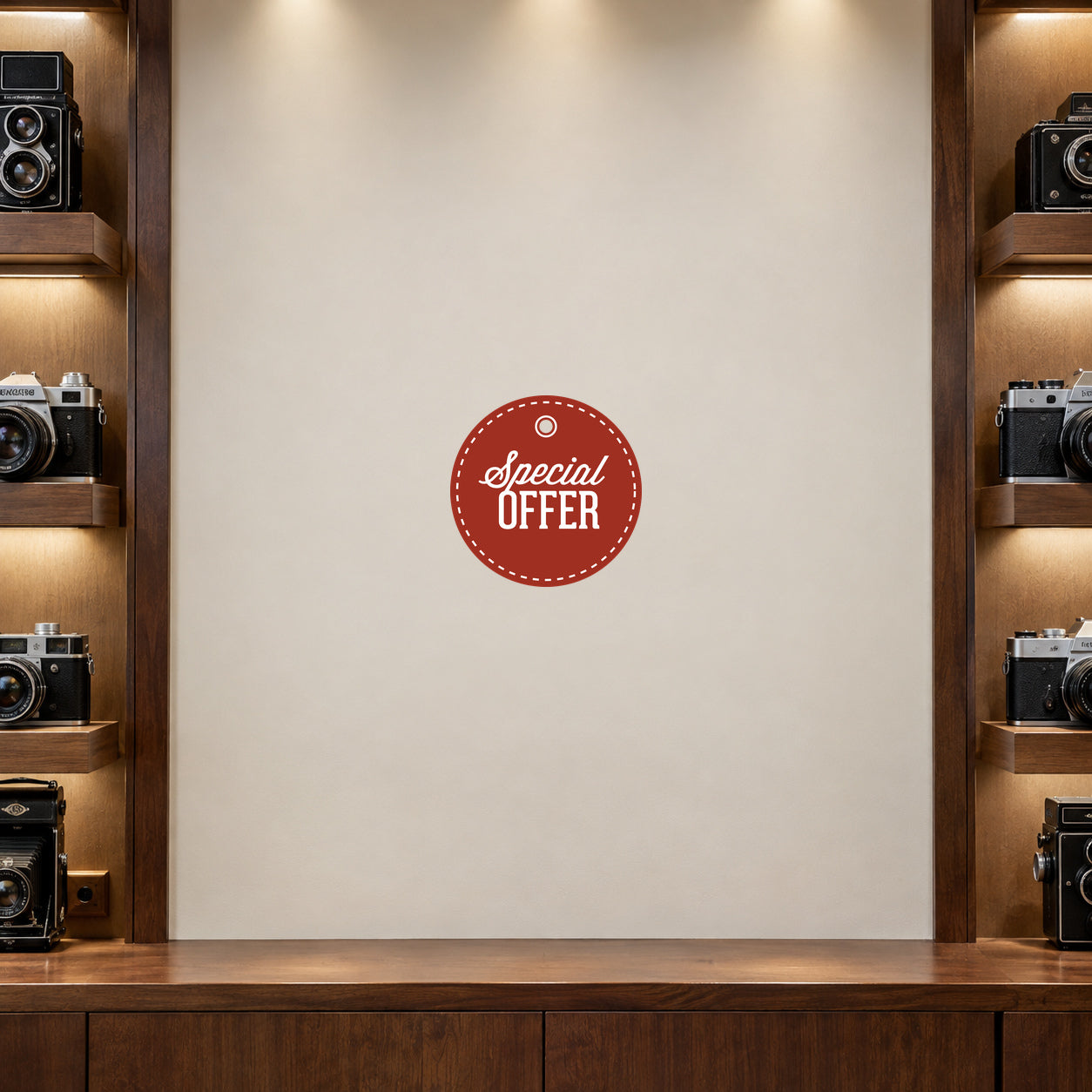 Red circular "Special OFFER" discount sign sticker