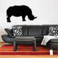 Black rhinoceros silhouette wall decal