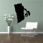 Rhode Island state decal, black state silhouette wall sticker