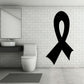 Asymmetrical left black ribbon decal with tapered loops and V-shaped tail