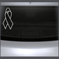 Outlined awareness ribbon decal, white