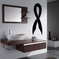 Black ribbon long overlap decal on wall