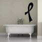 Long asymmetrical right ribbon decal, black, with tapered ends